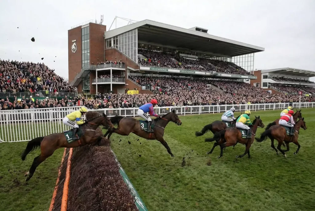 Horses jumping Becher